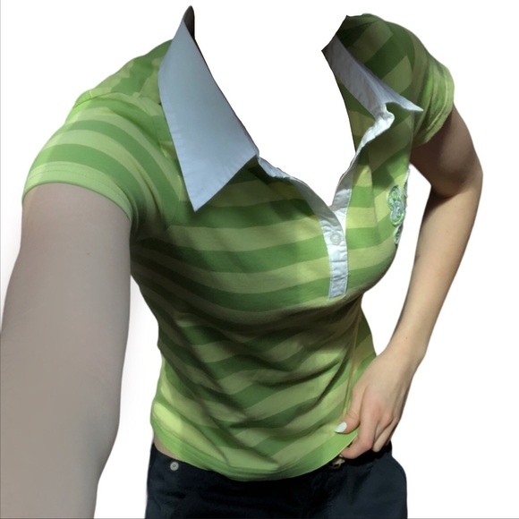 Sdyx Green with stripes t-shirt 2000s small - Picture 5 of 10